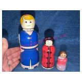 Wooden Nesting Dolls Painted Folk Motifs (3pcs)