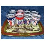 Apollo Missions Glasses w/Currier & Ives Tray