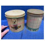 Kreamer Tin Canisters 1940s Art Deco & Grid Motif