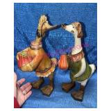 Hand-Painted Duck Figurines w/Pumpkins