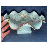 Footed Porcelain Bowl w/Gilt Grape Motif