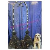 2 Black Twig Brooms w/LED Lights, Halloween Decor