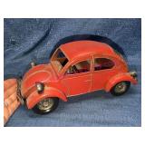 Red Metal Volkswagen Beetle Model Car