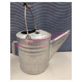 Old Galvanized Painted Silver Watering Can