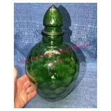 Wheaton Green Glass Reverse Honeycomb Decanter
