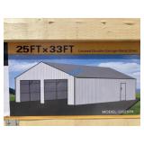 UNUSED 25FT x 33FT Double Garage Metal Building*