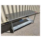 School Surplus- 6FT SS Kitchen Prep Table w/Shelf
