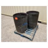 (2)pcs - Steel Rubber Coated Trash Barrels -B