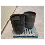 (2)pcs - Steel Rubber Coated Trash Barrels -A