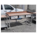 School Surplus- Kitchen WorkTop Table w/ 3 Drawers