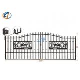 UNUSED 20FT BiParting Galvanized Gate w/Deer Motif