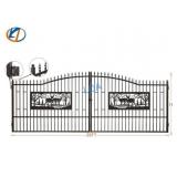 UNUSED 20FT BiParting Galvanized Gate w/Deer Motif