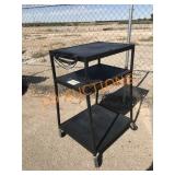 Black Rolling Audio Visual Cart
