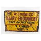 McCormick Dairy Equipment Sign