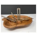 1950s Faux Wood Acorn Dish