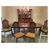 Oval Dining Table and 6 Cane  Back Chairs