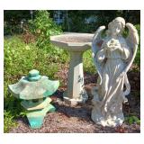 Concrete Birdbath and Outdoor Pieces