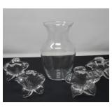 Vase and Hand blown Glass Flower Bubbies