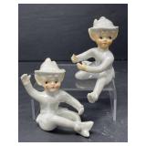 Lusterware Candlestick Climbing Pixie Pair