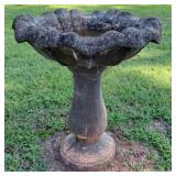 Fluted Concrete Birdbath