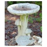 Mushroom and Shell Bird Bath