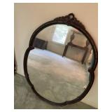 Wooden Oval Mirror