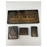 Wood Hand-Carved Ink Stamps