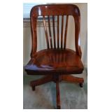 Vintage Wooden Swivel Office Chair