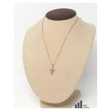 18 " Sterling Box Chain With Cross Pendant