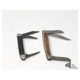 Two Vintage Triple Blade Pocket Knives