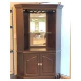 Dark Espresso Corner Bar Cabinet
