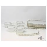 Anchor Hocking Milk Glass Snack Set