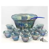 Carnival Glass Punch Bowl Set