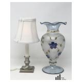 Frosted Vase And Table Lamp