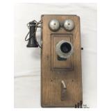 Antique Sears And Roebuck Walnut Wall Phone