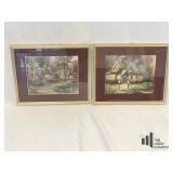 Thomas Kincade Style Prints Pair