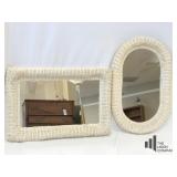 Set Of Two Wicker Mirrors