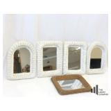 Five Assorted Wicker Mirrors