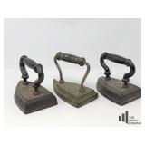Three Cast Iron Irons