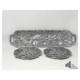 Peltrina Bunny Trivets And Bunny Cracker Tray