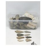 Storage Tote Full Of Arrowheads