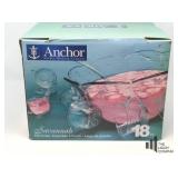 17 Piece Anchor Hocking Punch Bowl Set