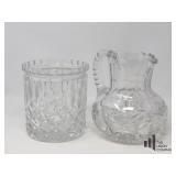 Cut Glass Pitcher And Crystal Ice Bucket