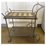 Metal Bar Cart with Tray