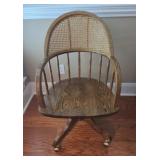 Oak Vintage Office Chair on Casters