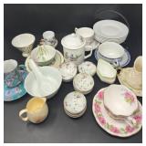 Assortment of Fine China Tea Cups and More