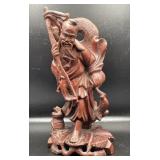 Hand Carved Rosewood Chinese Fisherman