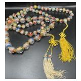 Reverse Painted Prayer Mala Beads