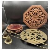 Wooden and Brass Trivets