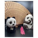 Panda Figurines and Fan